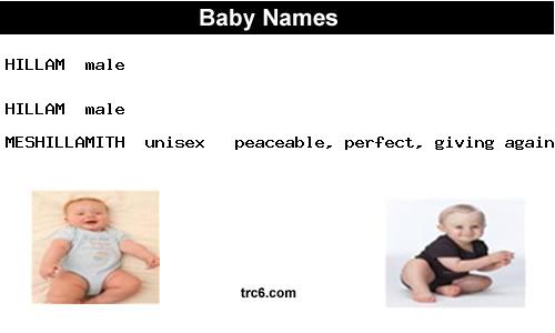 hillam baby names